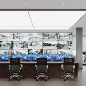 现代监控室3D模型下载